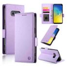 For Samsung Galaxy S10e Side Buckle Magnetic Frosted Leather Phone Case(Purple) - 1