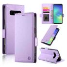 For Samsung Galaxy S10+ Side Buckle Magnetic Frosted Leather Phone Case(Purple) - 1