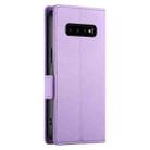For Samsung Galaxy S10+ Side Buckle Magnetic Frosted Leather Phone Case(Purple) - 3