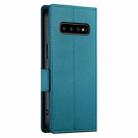 For Samsung Galaxy S10 Side Buckle Magnetic Frosted Leather Phone Case(Blue) - 3