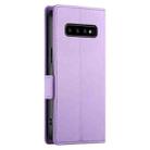 For Samsung Galaxy S10 Side Buckle Magnetic Frosted Leather Phone Case(Purple) - 3
