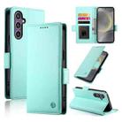 For Samsung Galaxy S25 5G Side Buckle Magnetic Frosted Leather Phone Case(Mint Green) - 1
