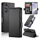 For Samsung Galaxy S25+ 5G Side Buckle Magnetic Frosted Leather Phone Case(Black) - 1