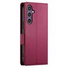 For Samsung Galaxy S25+ 5G Side Buckle Magnetic Frosted Leather Phone Case(Wine Red) - 3