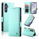For Samsung Galaxy S25+ 5G Side Buckle Magnetic Frosted Leather Phone Case(Mint Green) - 1