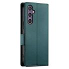 For Samsung Galaxy S25+ 5G Side Buckle Magnetic Frosted Leather Phone Case(Dark Green) - 3