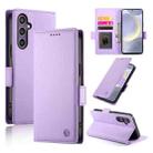 For Samsung Galaxy S25+ 5G Side Buckle Magnetic Frosted Leather Phone Case(Purple) - 1
