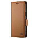 For Samsung Galaxy S25+ 5G Side Buckle Magnetic Frosted Leather Phone Case(Brown) - 2