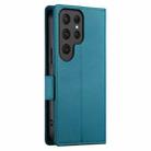 For Samsung Galaxy S25 Ultra 5G Side Buckle Magnetic Frosted Leather Phone Case(Blue) - 3