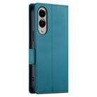For Samsung Galaxy S25 Edge 5G Side Buckle Magnetic Frosted Leather Phone Case(Blue) - 3