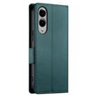 For Samsung Galaxy S25 Edge 5G Side Buckle Magnetic Frosted Leather Phone Case(Dark Green) - 3