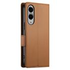 For Samsung Galaxy S25 Edge 5G Side Buckle Magnetic Frosted Leather Phone Case(Brown) - 3
