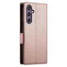 For Samsung Galaxy S25 FE 5G Side Buckle Magnetic Frosted Leather Phone Case(Rose Gold) - 3