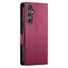 For Samsung Galaxy S25 FE 5G Side Buckle Magnetic Frosted Leather Phone Case(Wine Red) - 3