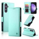For Samsung Galaxy S25 FE 5G Side Buckle Magnetic Frosted Leather Phone Case(Mint Green) - 1