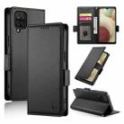 For Samsung Galaxy A12 5G / M12 Side Buckle Magnetic Frosted Leather Phone Case(Black) - 1