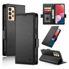 For Samsung Galaxy A13 4G / 5G / A04s Side Buckle Magnetic Frosted Leather Phone Case(Black) - 1
