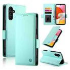For Samsung Galaxy A14 4G / 5G Side Buckle Magnetic Frosted Leather Phone Case(Mint Green) - 1
