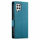 For Samsung Galaxy A22 4G Side Buckle Magnetic Frosted Leather Phone Case(Blue) - 3