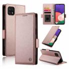 For Samsung Galaxy A22 5G / F42 5G Side Buckle Magnetic Frosted Leather Phone Case(Rose Gold) - 1