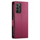 For Samsung Galaxy A23 4G / 5G Side Buckle Magnetic Frosted Leather Phone Case(Wine Red) - 3