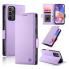 For Samsung Galaxy A23 4G / 5G Side Buckle Magnetic Frosted Leather Phone Case(Purple) - 1