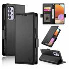 For Samsung Galaxy A32 4G Side Buckle Magnetic Frosted Leather Phone Case(Black) - 1