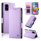 For Samsung Galaxy A51 4G / M40s Side Buckle Magnetic Frosted Leather Phone Case(Purple) - 1