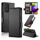 For Samsung Galaxy A52 4G / 5G Side Buckle Magnetic Frosted Leather Phone Case(Black) - 1