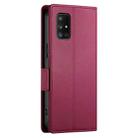 For Samsung Galaxy A71 4G Side Buckle Magnetic Frosted Leather Phone Case(Wine Red) - 3