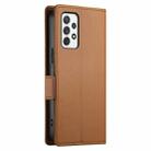 For Samsung Galaxy A72 4G / 5G Side Buckle Magnetic Frosted Leather Phone Case(Brown) - 3