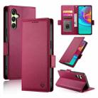 For Samsung Galaxy A16 5G Side Buckle Magnetic Frosted Leather Phone Case(Wine Red) - 1
