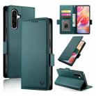 For Samsung Galaxy A26 5G Side Buckle Magnetic Frosted Leather Phone Case(Dark Green) - 1