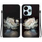 For Xiaomi Redmi 13 4G Crystal Texture Colored Drawing Leather Phone Case(Crystal Peony) - 1