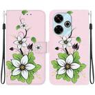 For Xiaomi Redmi 13 4G Crystal Texture Colored Drawing Leather Phone Case(Lily) - 1