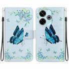For Xiaomi Redmi 13 4G Crystal Texture Colored Drawing Leather Phone Case(Blue Pansies) - 1