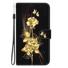 For Redmi 14C 4G Crystal Texture Colored Drawing Leather Phone Case(Gold Butterfly Rose) - 2