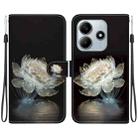 For Redmi Note 14 5G Crystal Texture Colored Drawing Leather Phone Case(Crystal Peony) - 1