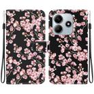 For Redmi Note 14 5G Crystal Texture Colored Drawing Leather Phone Case(Plum Bossom) - 1
