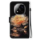 For Redmi Note 14 Pro / Note 14 Pro+ 5G Crystal Texture Colored Drawing Leather Phone Case(Gold Peony) - 3