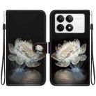 For Xiaomi Poco F6 Pro Crystal Texture Colored Drawing Leather Phone Case(Crystal Peony) - 1