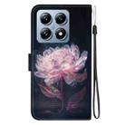 For Xiaomi 14T Crystal Texture Colored Drawing Leather Phone Case(Purple Peony) - 3