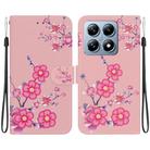 For Xiaomi 14T Crystal Texture Colored Drawing Leather Phone Case(Cherry Blossoms) - 1