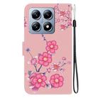 For Xiaomi 14T Crystal Texture Colored Drawing Leather Phone Case(Cherry Blossoms) - 3