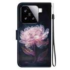 For Xiaomi 15 Crystal Texture Colored Drawing Leather Phone Case(Purple Peony) - 3