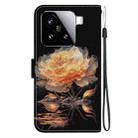 For Xiaomi 15 Crystal Texture Colored Drawing Leather Phone Case(Gold Peony) - 3