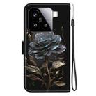 For Xiaomi 15 Crystal Texture Colored Drawing Leather Phone Case(Black Rose) - 3