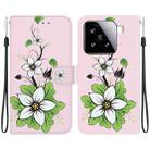 For Xiaomi 15 Crystal Texture Colored Drawing Leather Phone Case(Lily) - 1