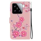 For Xiaomi 15 Crystal Texture Colored Drawing Leather Phone Case(Cherry Blossoms) - 3