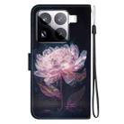 For Xiaomi 15 Pro Crystal Texture Colored Drawing Leather Phone Case(Purple Peony) - 3